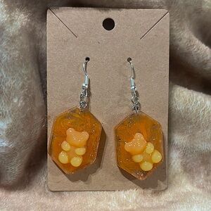 Orange Gummy Bear Earrings